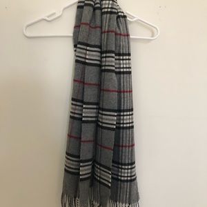 Black and grey plaid scarf
